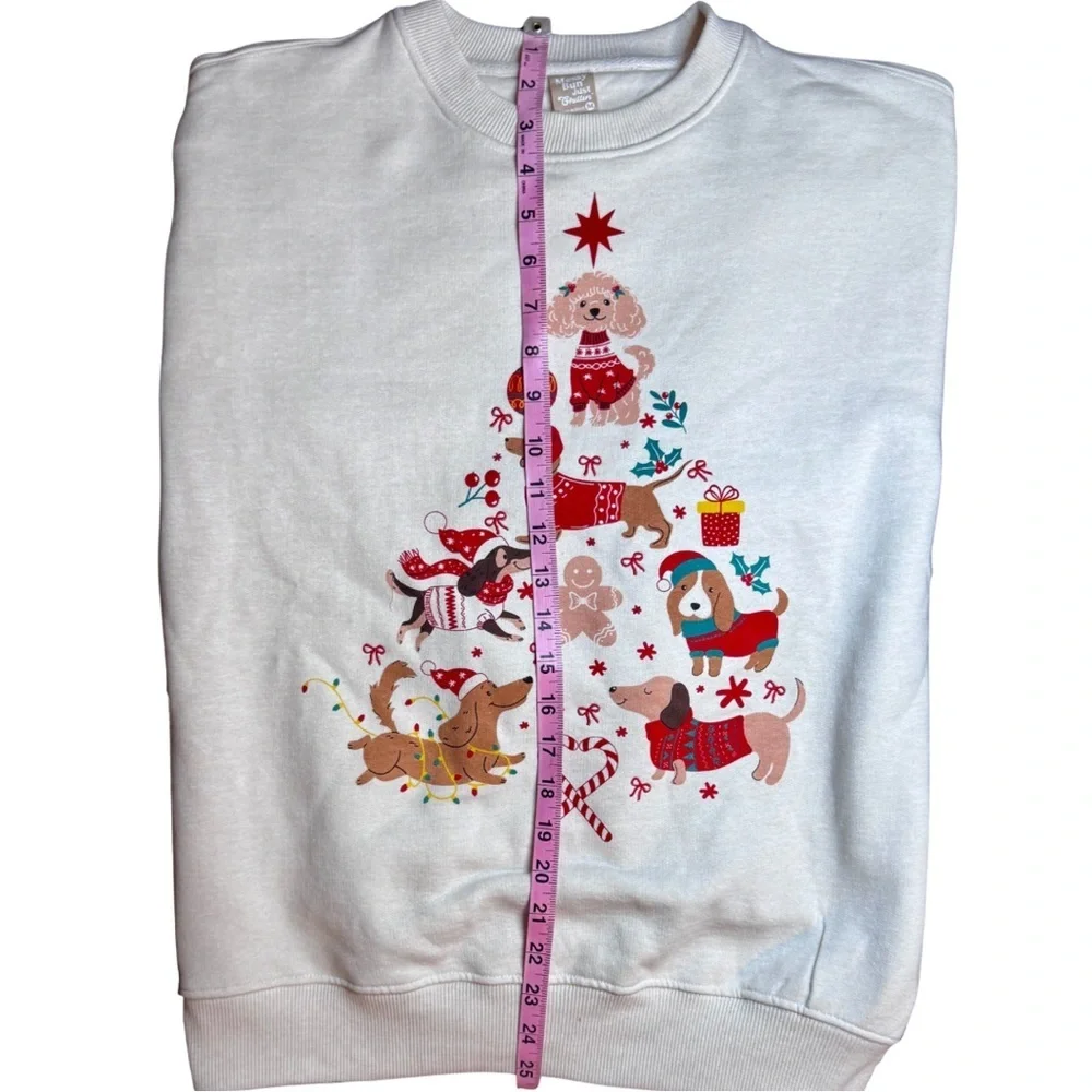 Dog Christmas Tree Sweatshirt • Holiday Puppies Graphic Cozy Crewneck - Picture 3 of 6